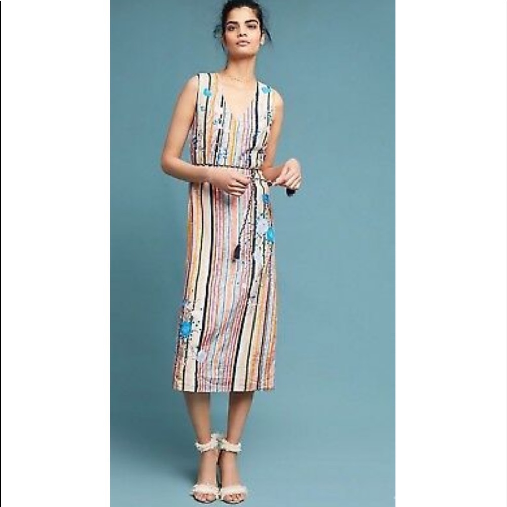 Anthropologie 5X Ajit Kumar Painterly Maxi Dress